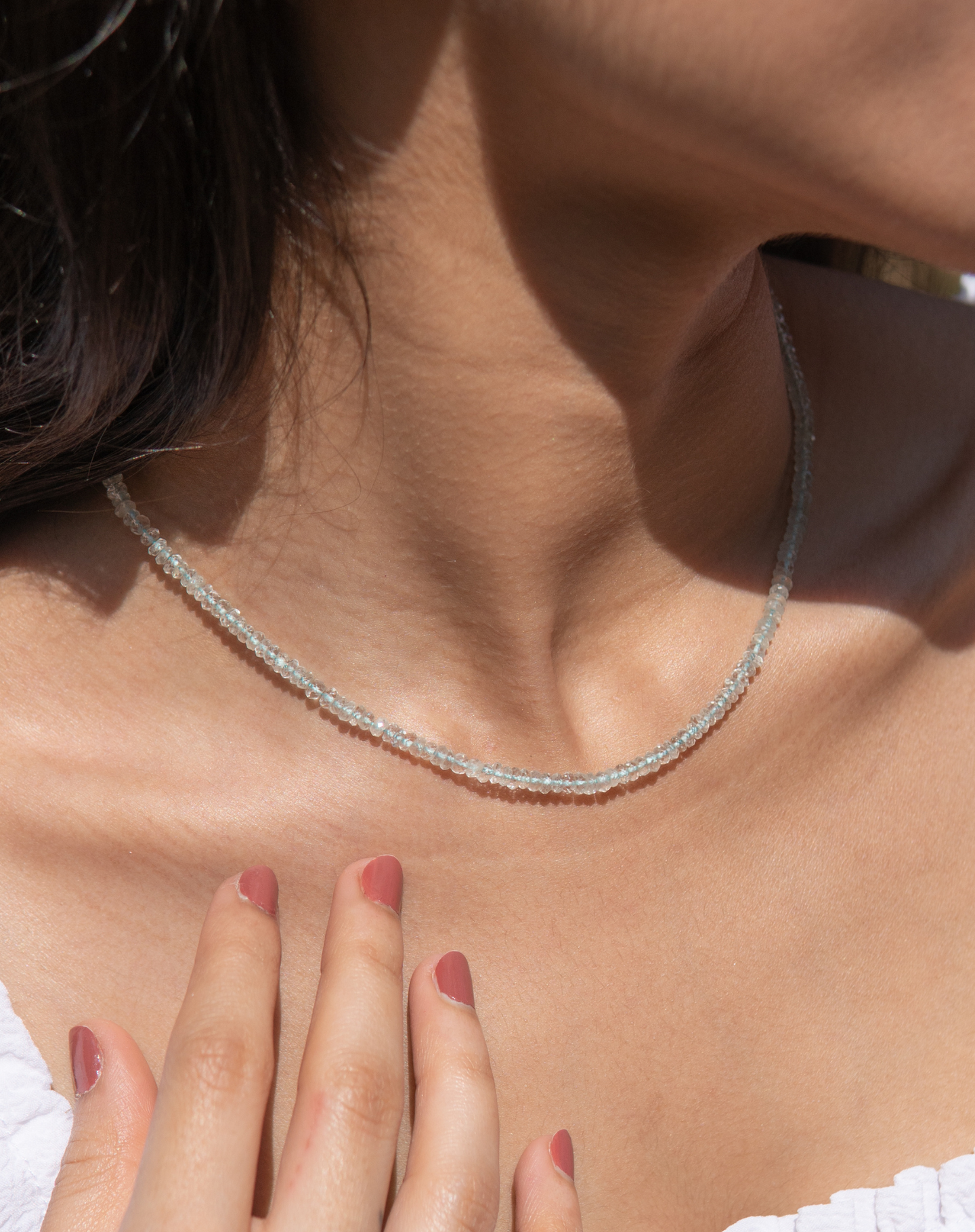 Beaded Aquamarine Necklace, Pisces - STAC Fine Jewellery