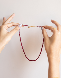 Beaded Ruby Necklace, Cancer - STAC Fine Jewellery