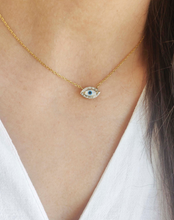Load image into Gallery viewer, Mini Marquise Evil Eye Diamond Necklace - STAC Fine Jewellery