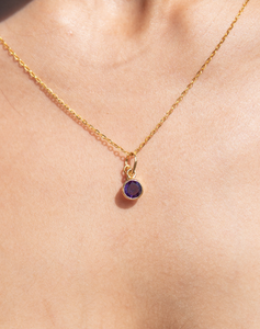Amethyst Birthstone Pendant Charm, Aquarius - STAC Fine Jewellery