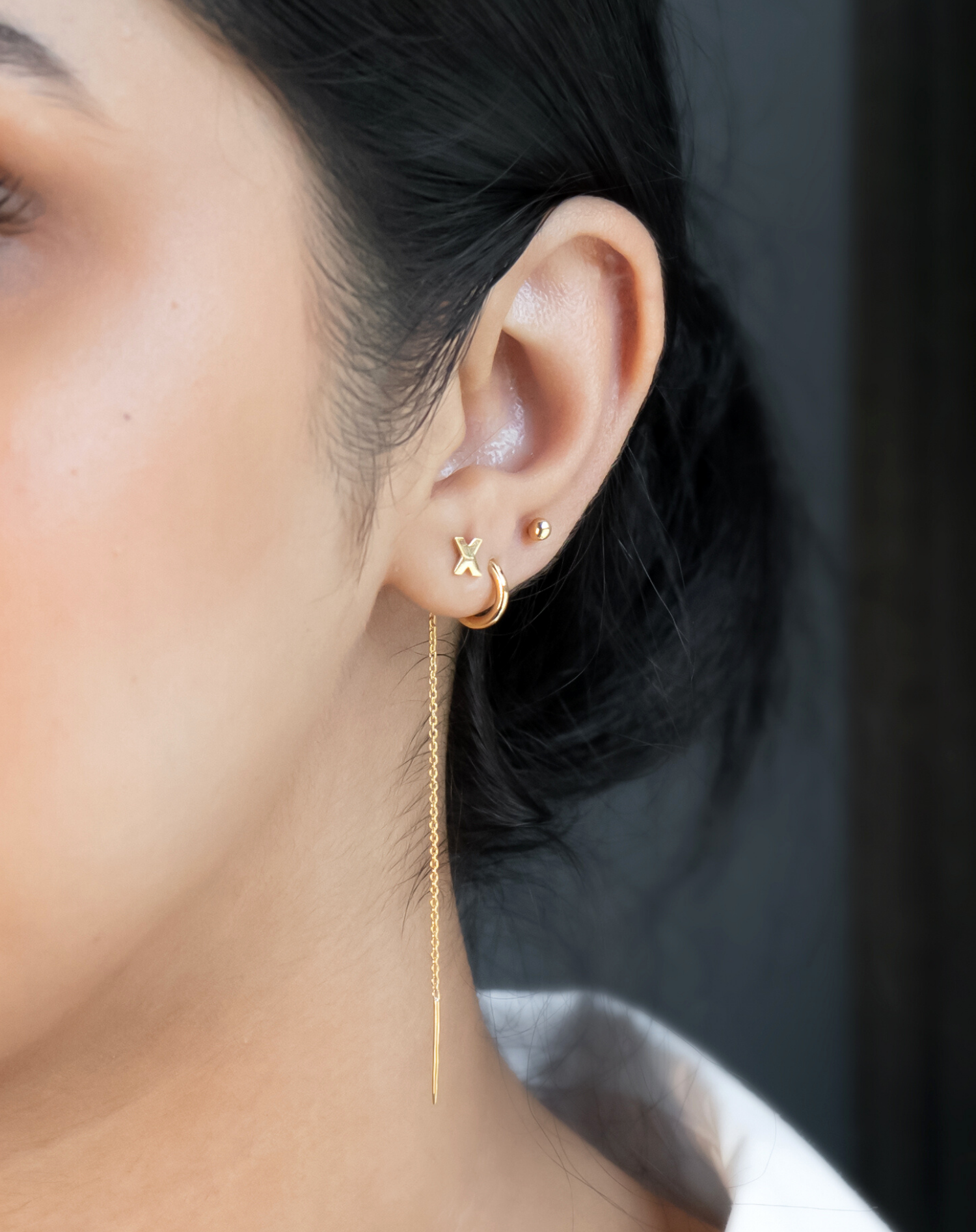 Lab Grown Diamond Piercing Earrings in 18k Recycled Gold