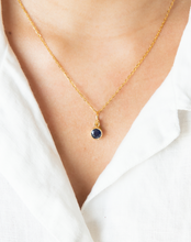 Load image into Gallery viewer, Blue Sapphire Birthstone Pendant Charm, Virgo - STAC Fine Jewellery