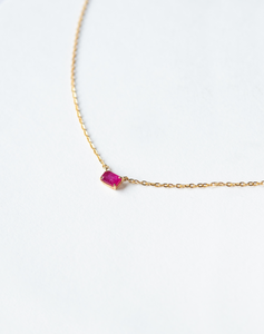 Solo Rectangle Ruby Necklace - STAC Fine Jewellery