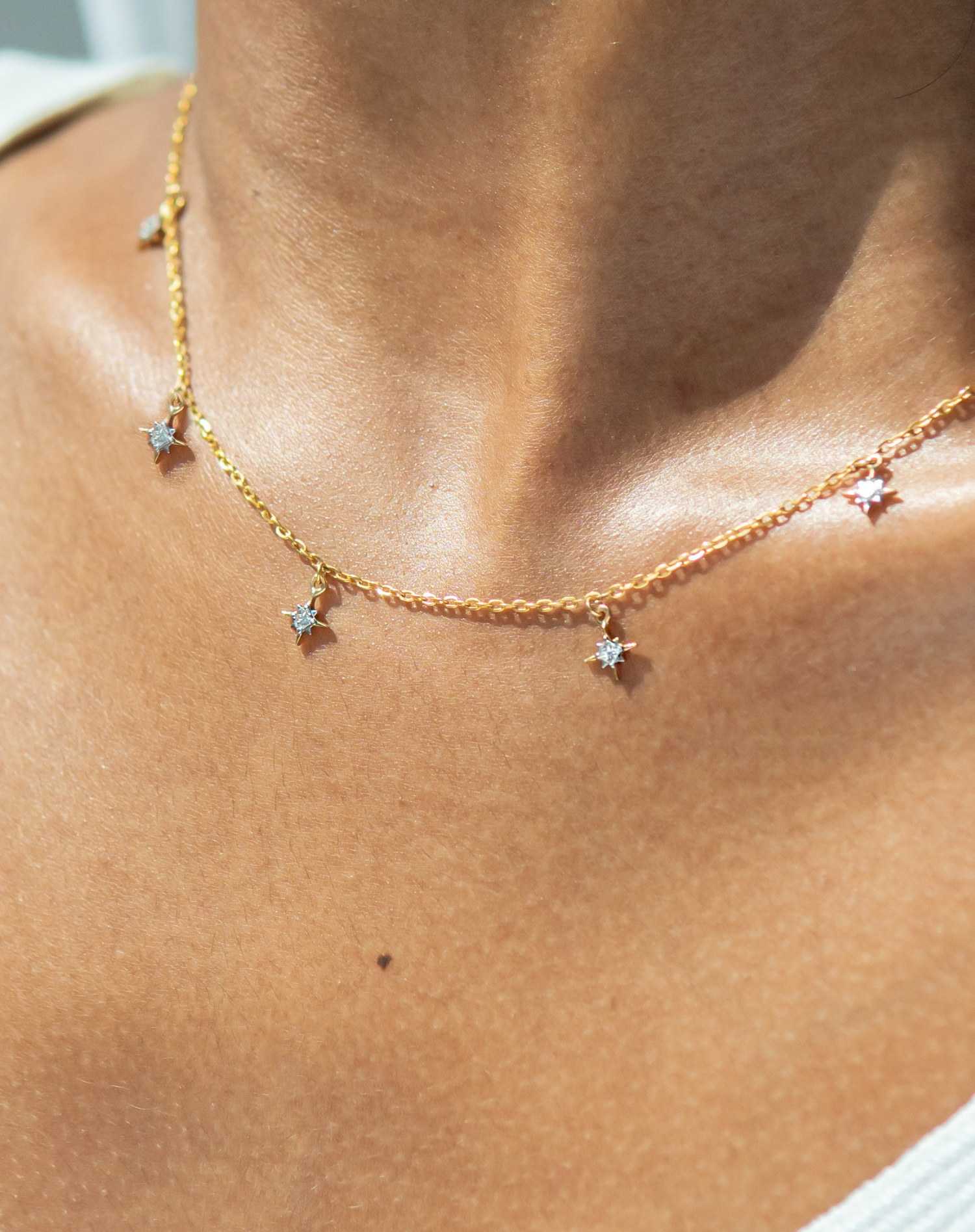 VS Clarity F Color VS/F-G Diamonds Star Choker Necklace 14K Solid Yellow  Gold | eBay