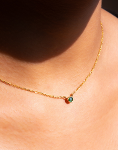 Round Emerald Dot Necklace - STAC Fine Jewellery
