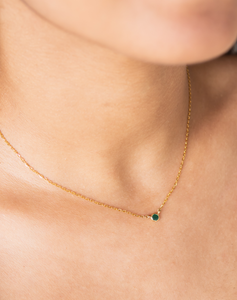 Round Emerald Dot Necklace - STAC Fine Jewellery