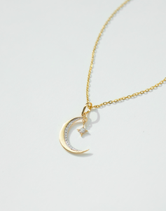 Gold on sale moon pendant