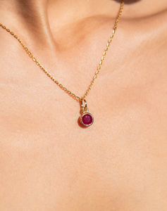 Ruby Birthstone Pendant Charm, Cancer - STAC Fine Jewellery