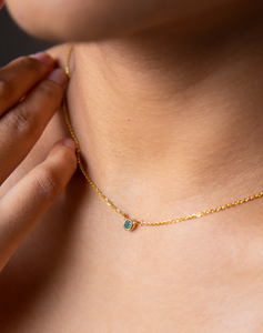 Round Emerald Dot Necklace - STAC Fine Jewellery