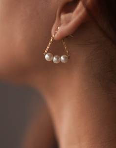 Mini 3 Pearl Earrings - STAC Fine Jewellery