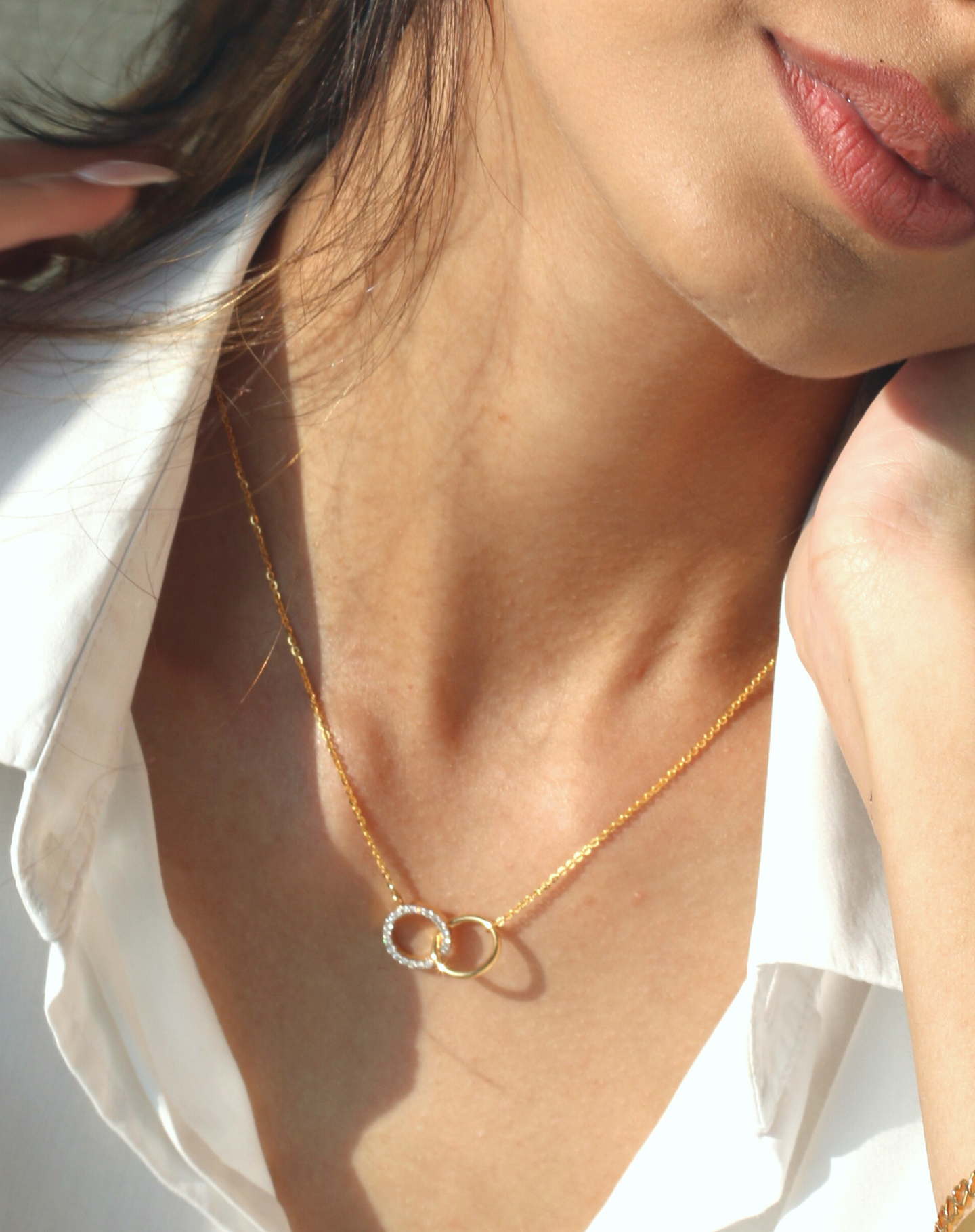 Interlinked Circles 'Forever' Necklace. Sterling Silver, Handcrafted