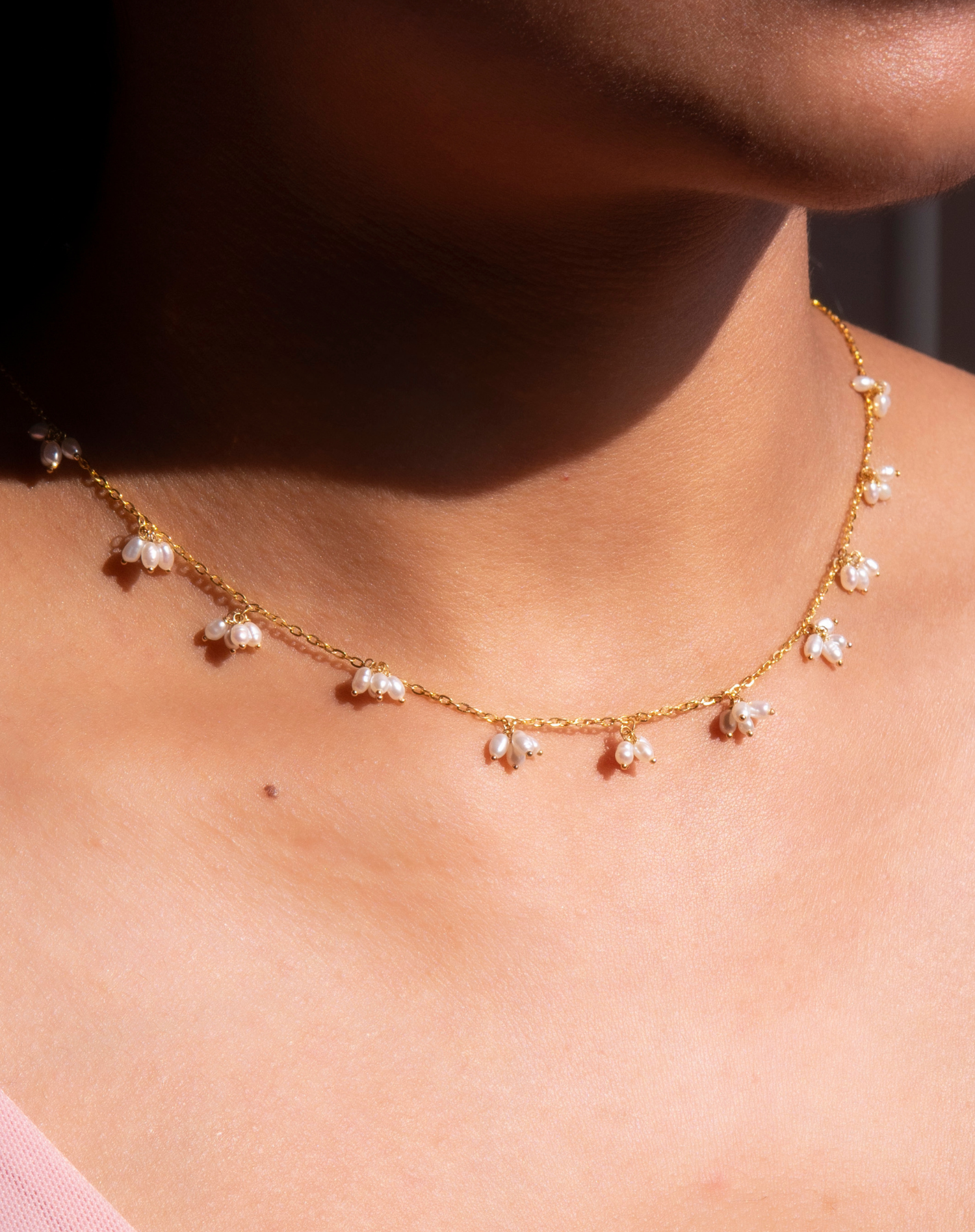 Gold Layered Chain & Pearl Necklace | Groovy's | Gold Layering Necklace