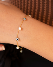 Load image into Gallery viewer, Evil Eye and Pearl Bracelet - STAC Fine Jewellery