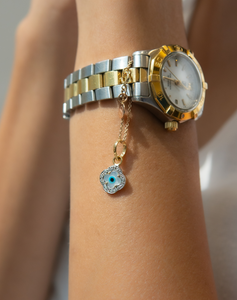 Evil Eye Charm Pendant - Clover with Diamonds Small - STAC Fine Jewellery
