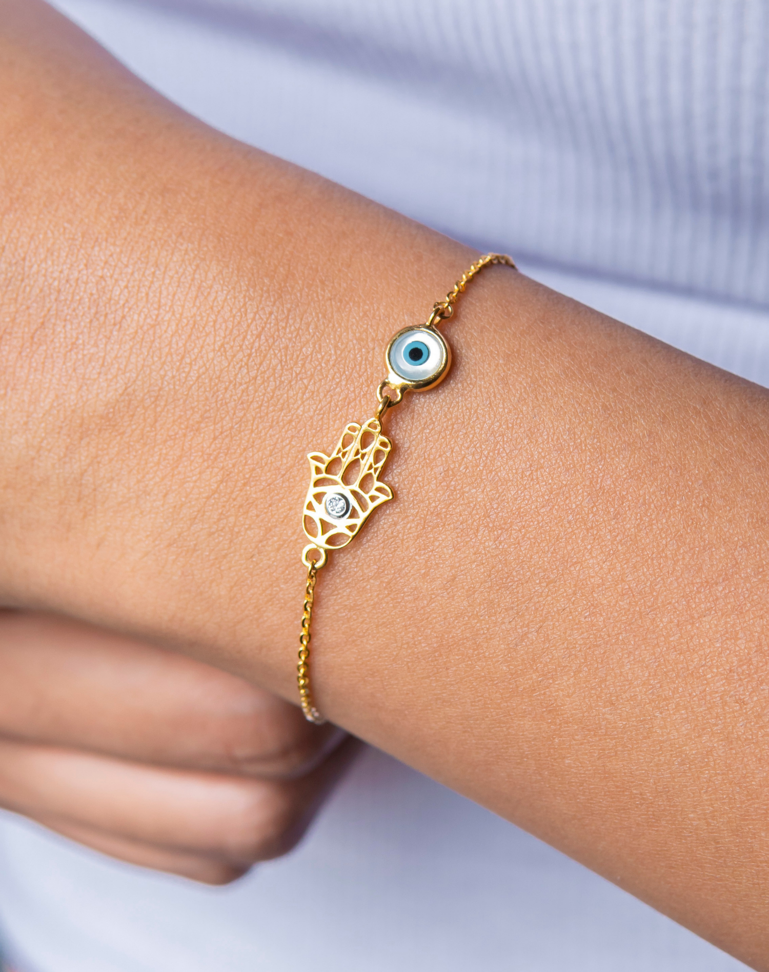 Hamsa hand bracelet deals gold