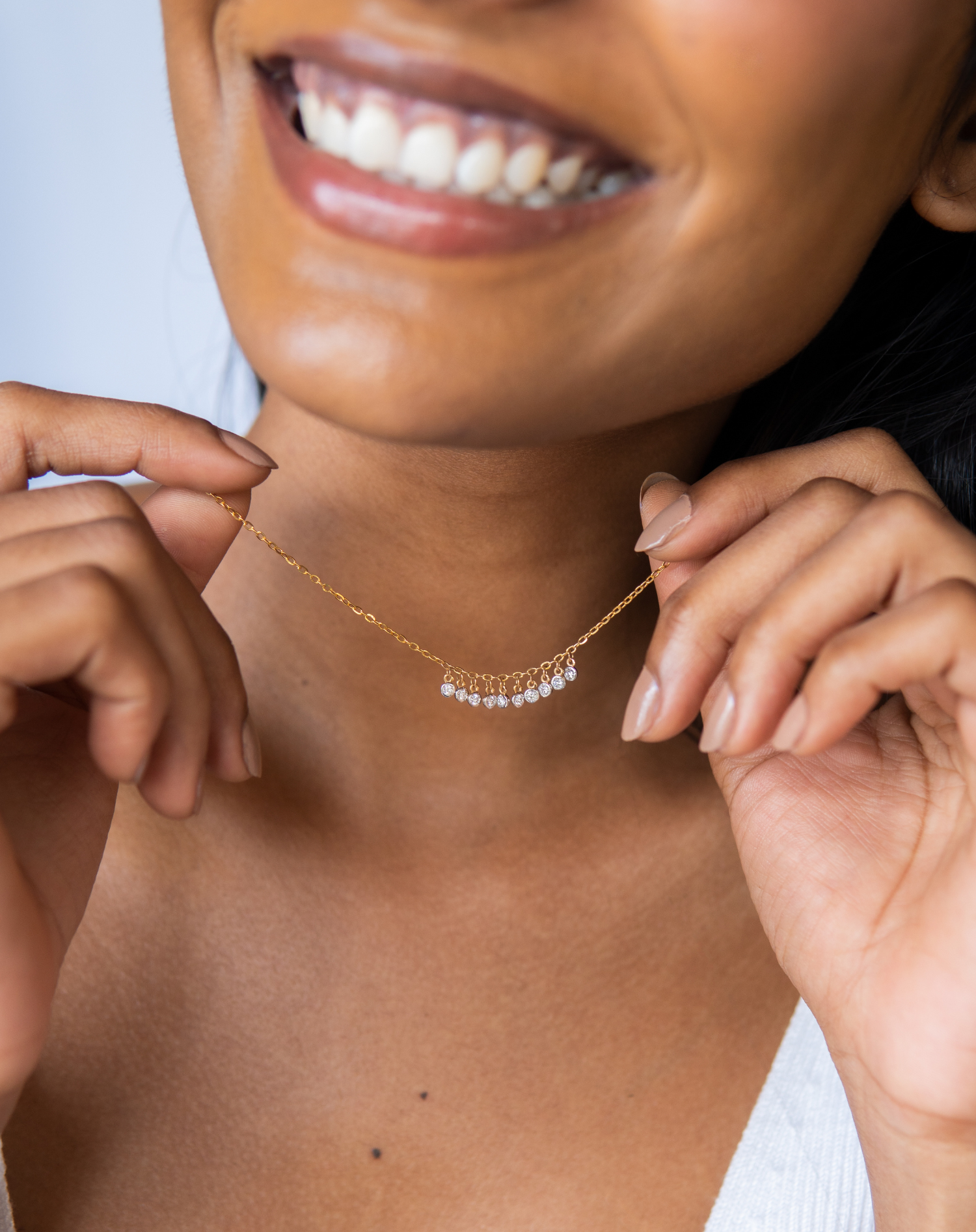 Dangling diamond deals choker