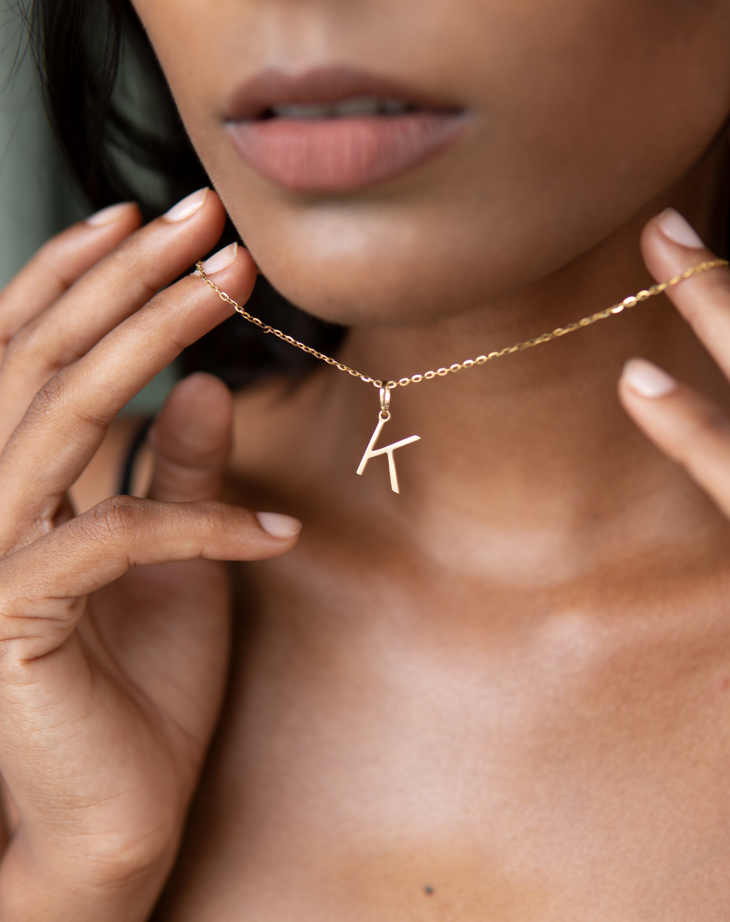 Rose gold sales initial charm