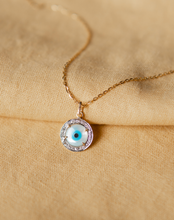 Load image into Gallery viewer, Evil Eye Charm Pendant - Round with Diamonds - STAC Fine Jewellery