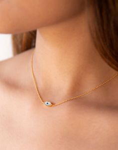 Mini Evil Eye Marquise Necklace - STAC Fine Jewellery