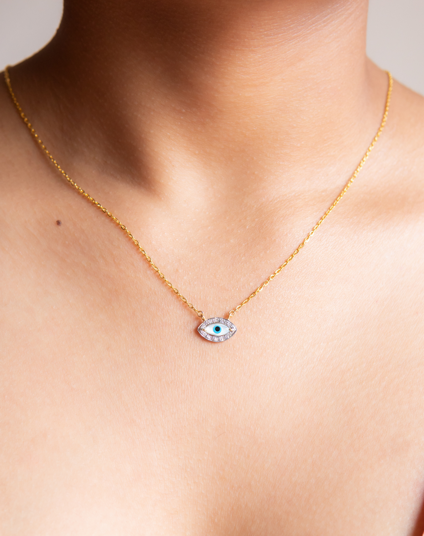 Mini Marquise Evil Eye Diamond Necklace - STAC Fine Jewellery