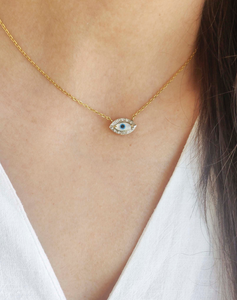Mini Marquise Evil Eye Diamond Necklace - STAC Fine Jewellery