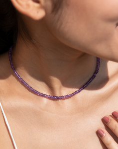 Beaded Amethyst Necklace, Aquarius - STAC Fine Jewellery
