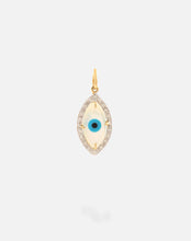Load image into Gallery viewer, Evil Eye Charm Pendant – Marquise with Diamonds - STAC Fine Jewellery