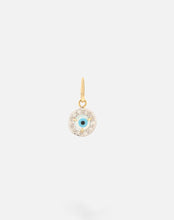Load image into Gallery viewer, Evil Eye Charm Pendant - Round with Diamonds Small - STAC Fine Jewellery