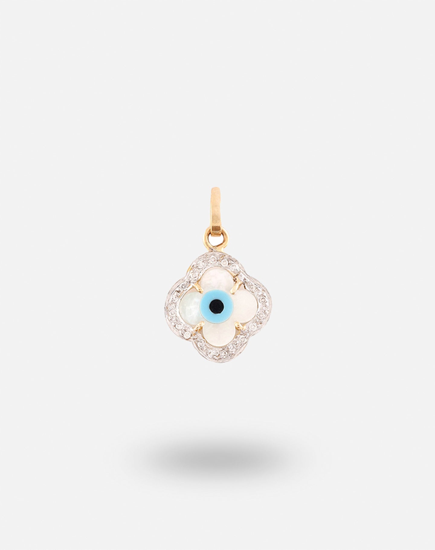 Evil Eye Charm Pendant - Clover with Diamonds - STAC Fine Jewellery