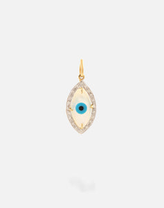 Evil Eye Charm Pendant – Marquise with Diamonds - STAC Fine Jewellery