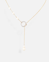 Load image into Gallery viewer, Pearl Circle Lariat Necklace - STAC Fine Jewellery