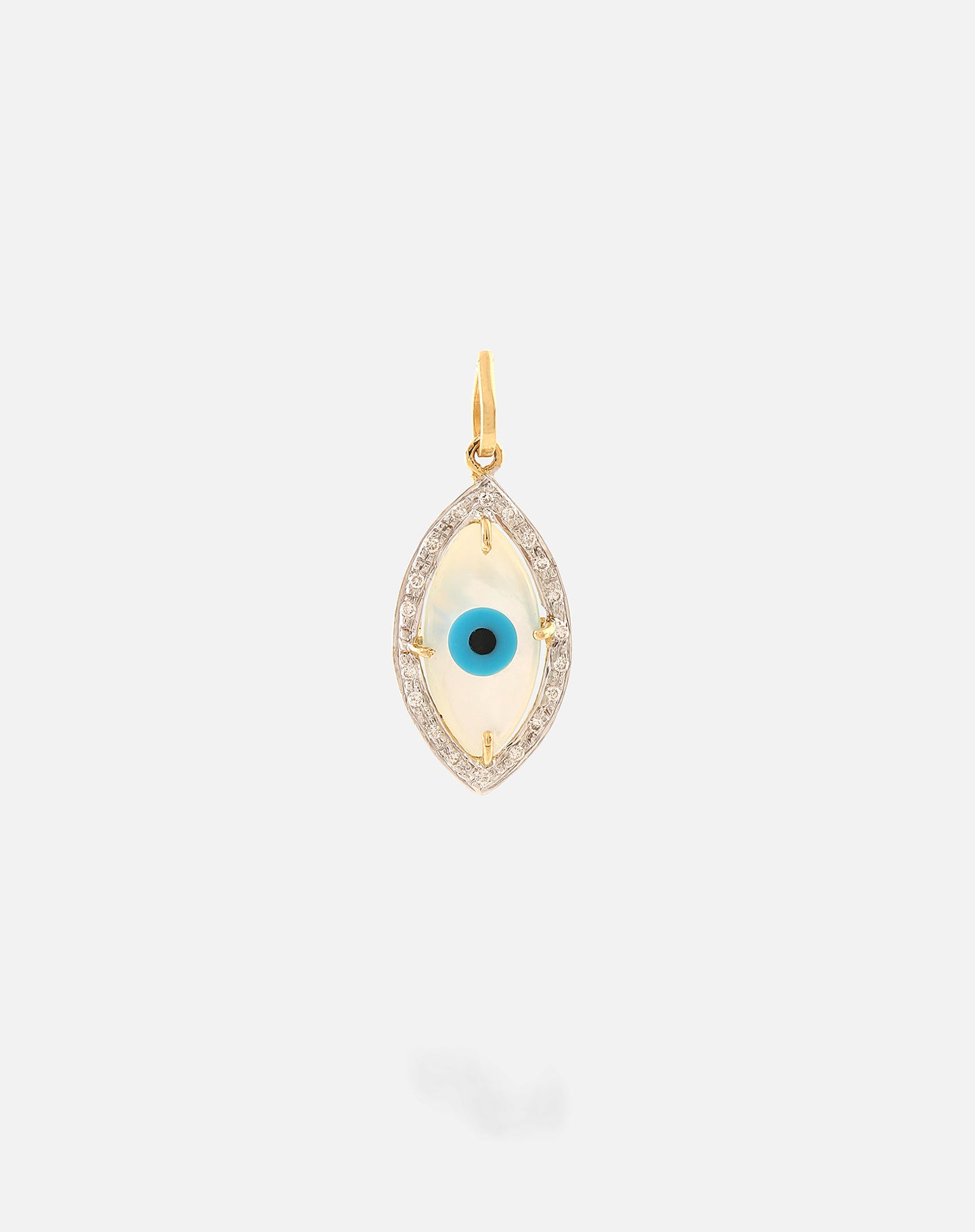 Evil Eye Charm Pendant – Marquise with Diamonds - STAC Fine Jewellery