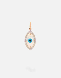 Evil Eye Charm Pendant – Marquise with Diamonds - STAC Fine Jewellery