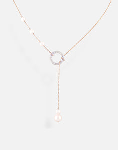 Pearl Circle Lariat Necklace - STAC Fine Jewellery