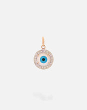 Load image into Gallery viewer, Evil Eye Charm Pendant - Round with Diamonds - STAC Fine Jewellery