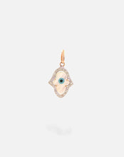 Load image into Gallery viewer, Evil Eye Charm Pendant - Hamsa Hand with Diamonds - STAC Fine Jewellery