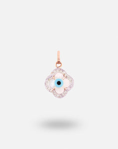 Evil Eye Charm Pendant - Clover with Diamonds - STAC Fine Jewellery