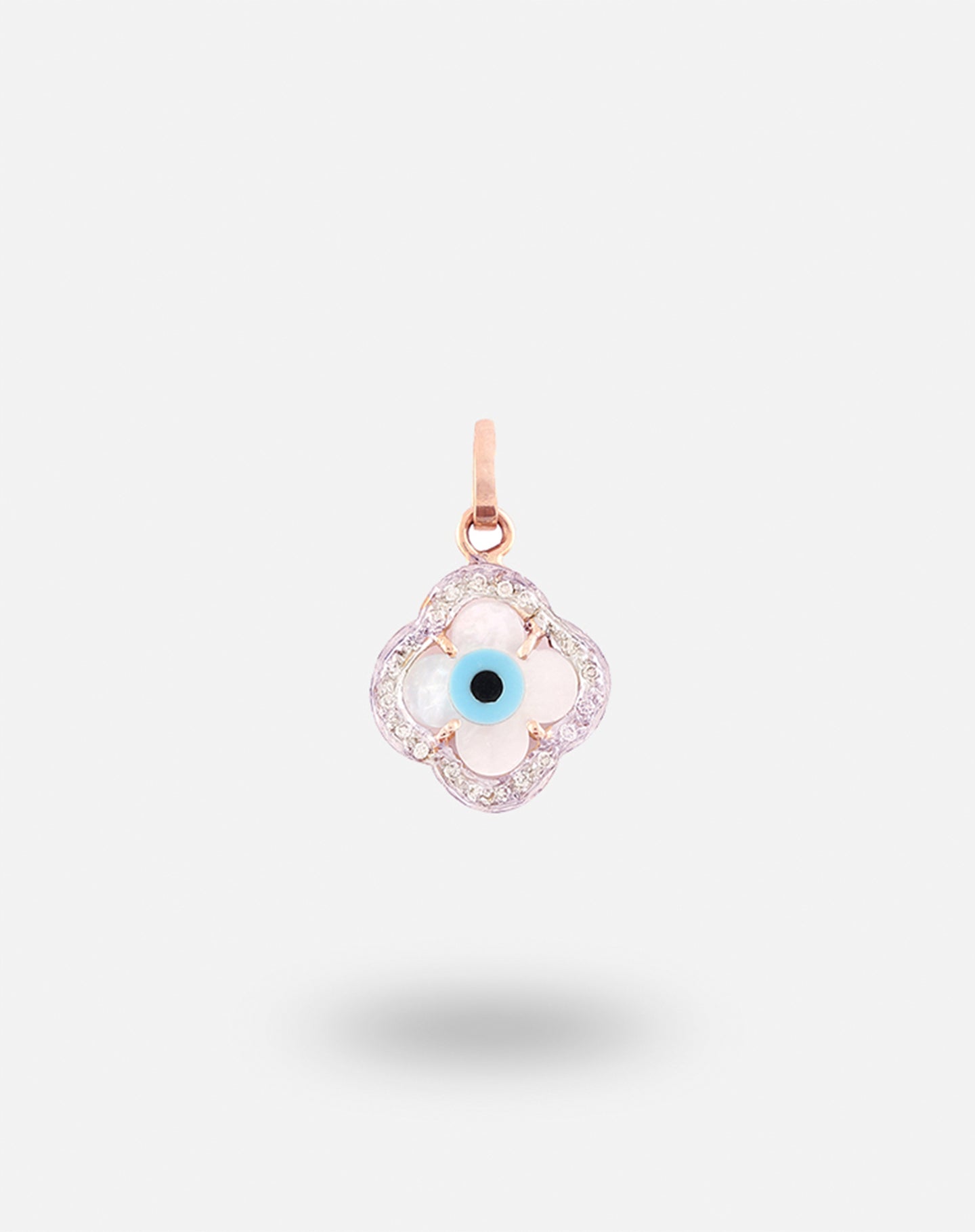 Evil Eye Charm Pendant - Clover with Diamonds - STAC Fine Jewellery