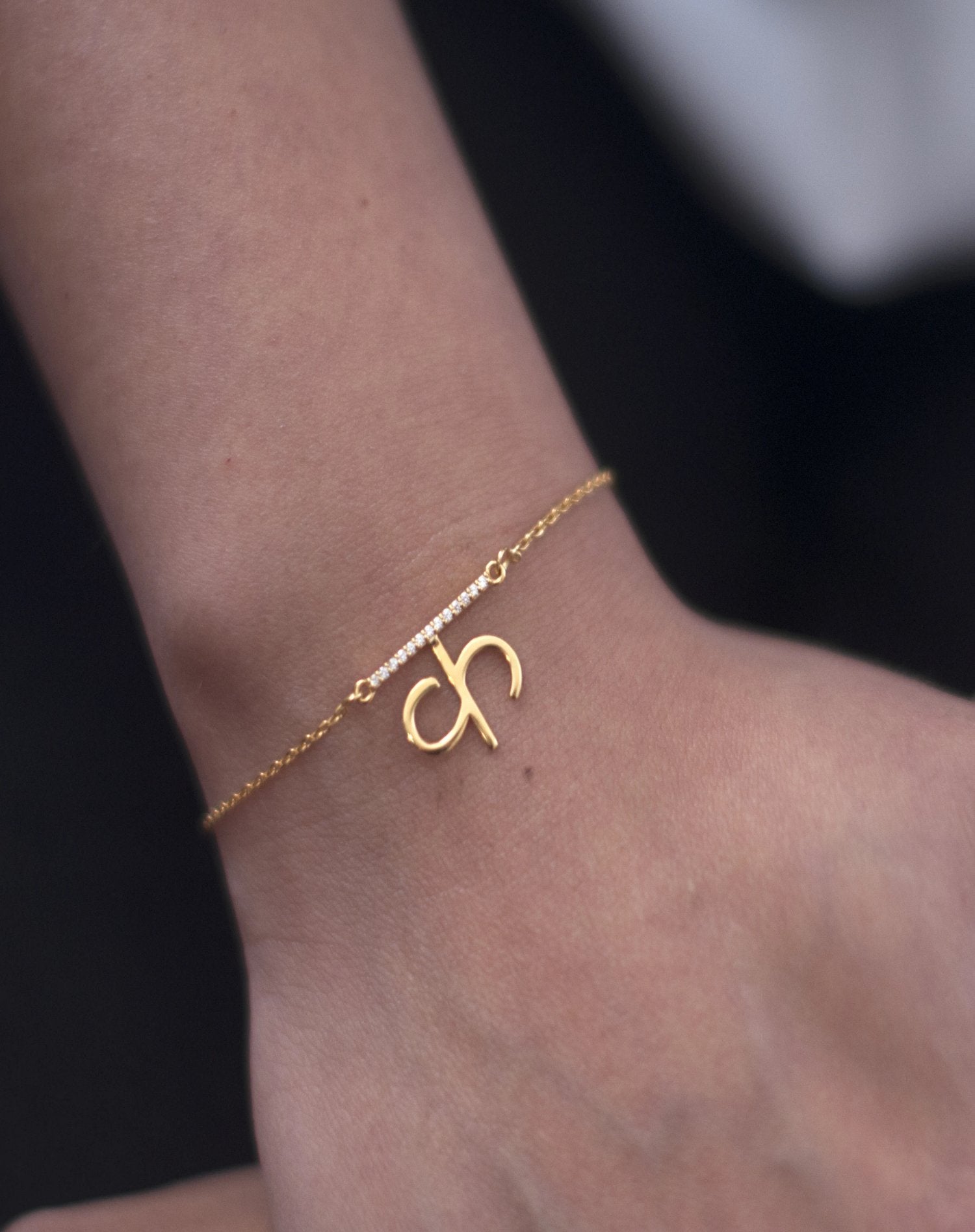 ChloBo Gold Iconic Initial Bracelet  Letter K