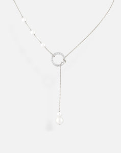 Pearl Circle Lariat Necklace - STAC Fine Jewellery
