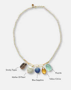 Coloured Stone Charm Necklace