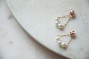 Mini 3 Pearl Earrings - STAC Fine Jewellery