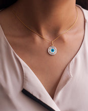 Load image into Gallery viewer, Evil Eye Charm Pendant - Round with Diamonds - STAC Fine Jewellery
