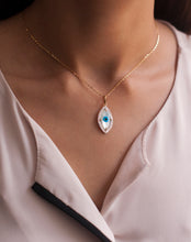 Load image into Gallery viewer, Evil Eye Charm Pendant – Marquise with Diamonds - STAC Fine Jewellery