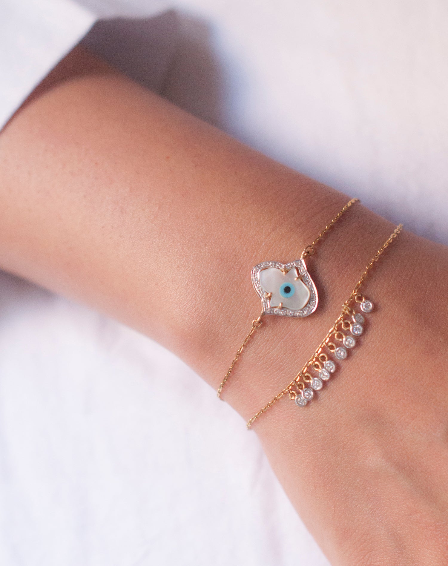 Buy Hamsa Hand Evil Eye Bracelet - Silver Plated for Women Online in India