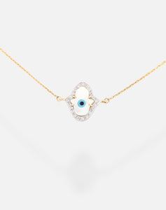 Hamsa Hand Evil Eye Diamond Necklace - STAC Fine Jewellery