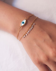 Marquise Evil Eye with Dangling Diamonds Bracelet - STAC Fine Jewellery