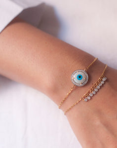 Round Evil Eye Bracelet with Both Diamonds - STAC Fine Jewellery