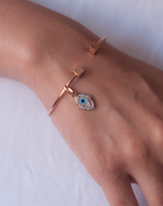 Evil Eye Charm Pendant - Hamsa Hand with Diamonds Small - STAC Fine Jewellery