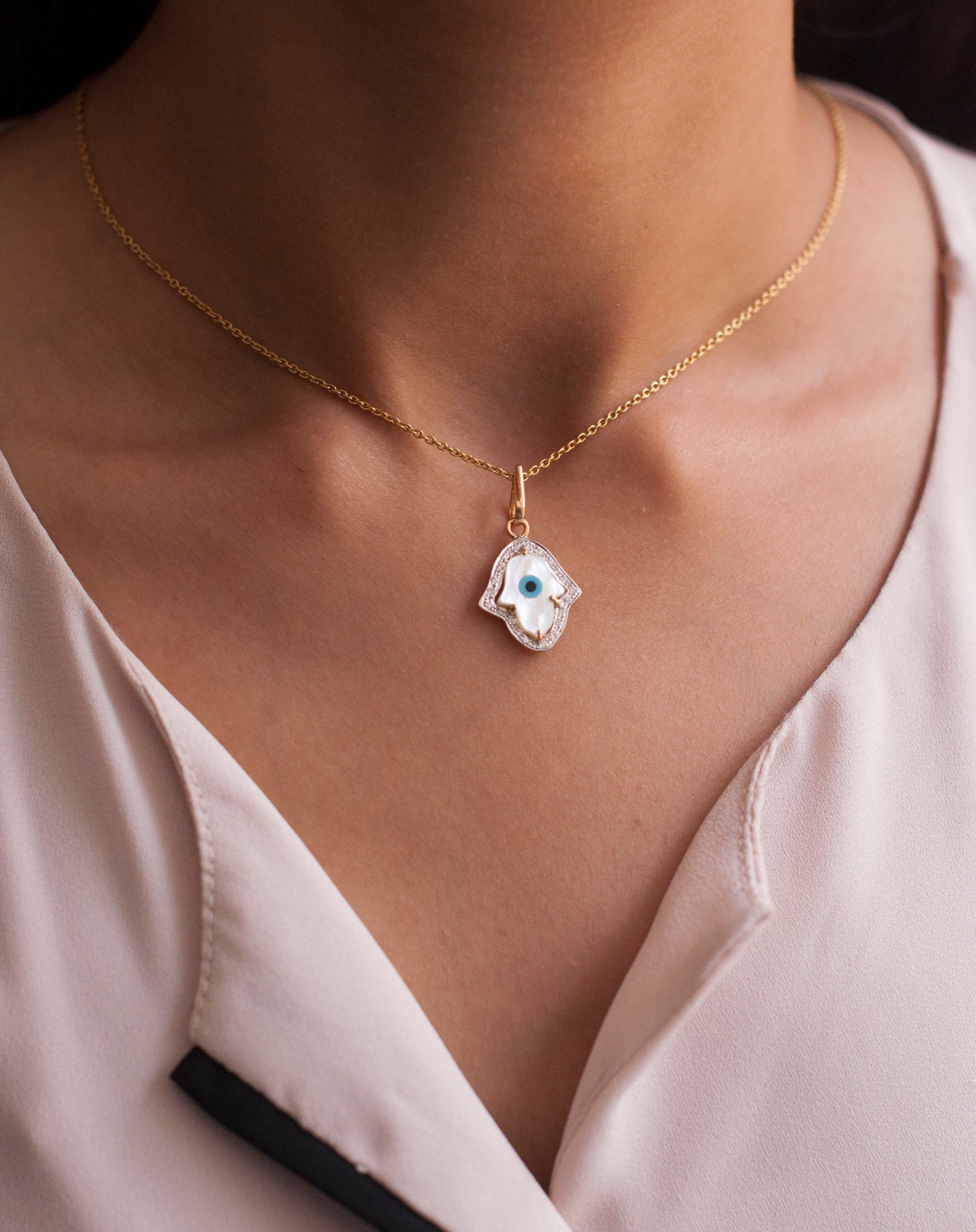 Buy Evil Eye Charm Hamsa Hand with Diamond STAC Fine Jewellery